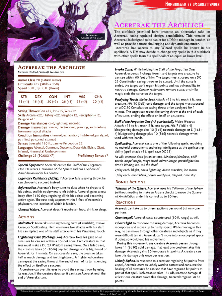 Acererak Archlich | PDF