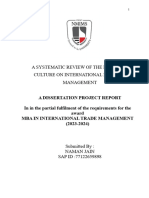 Dissertation Report A SYSTEMATIC REVIEW OF THE IMPACT OF CULTURE ON INTERNATIONAL BUSINESS MANAGEMENT