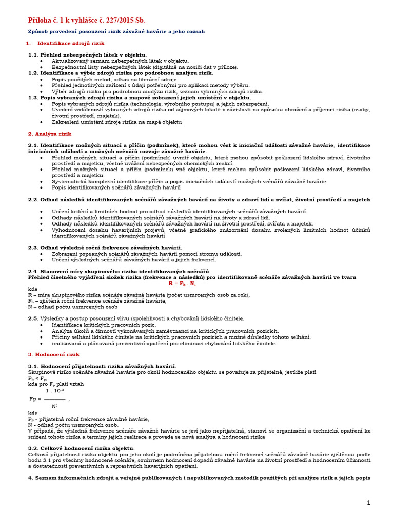 Posuzování Rizik 227.2015 SB | PDF
