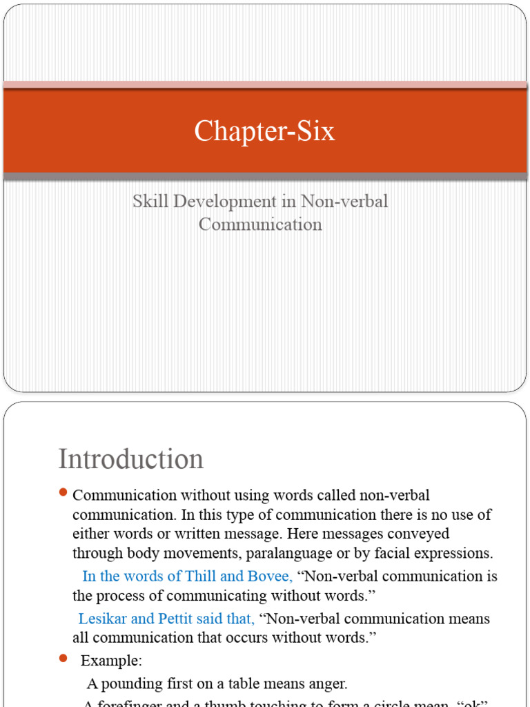 Non-Verbal Communication Skills Guide | PDF | Communication | Nonverbal ...