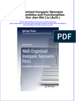 Textbook Well Organized Inorganic Nanowire Films Assemblies and Functionalities 1St Edition Jian Wei Liu Auth Ebook All Chapter PDF