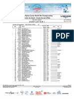 La Liste de Depart Slalom Filles