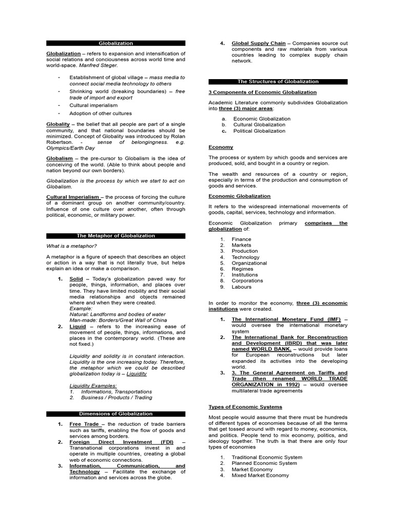 Understanding Globalization Concepts | PDF | Cultural Assimilation ...