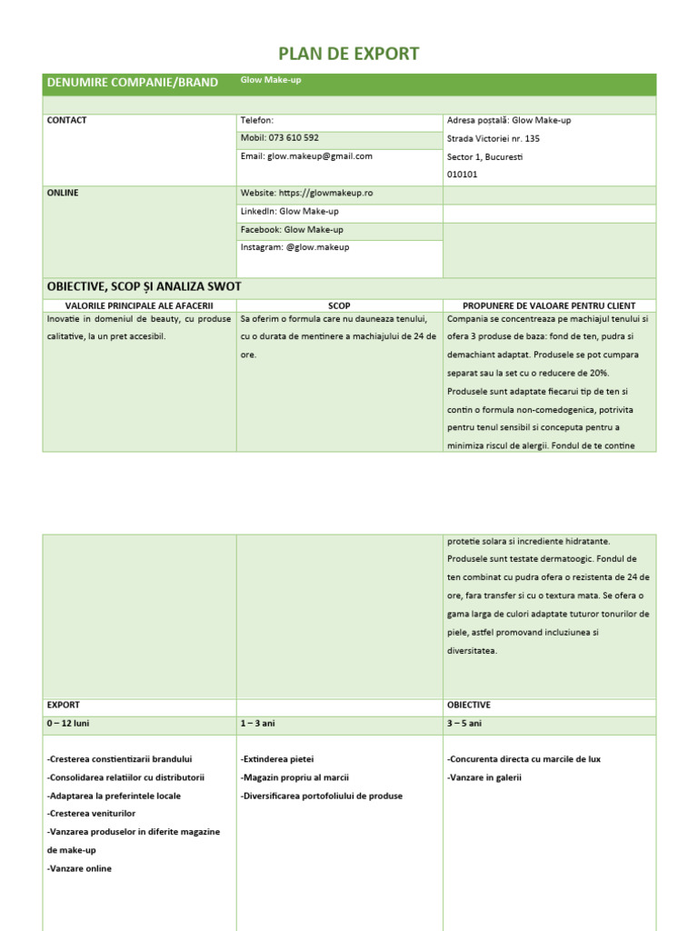 Plan de Export | PDF