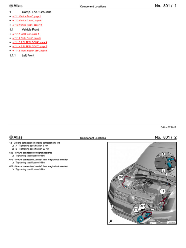 VW Atlas Component Locations Eng | PDF | Fuse (Electrical) | Vehicle Parts