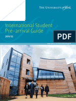 International Student Pre-Arrival Guide: WWW - York.ac - Uk/internationalsupport