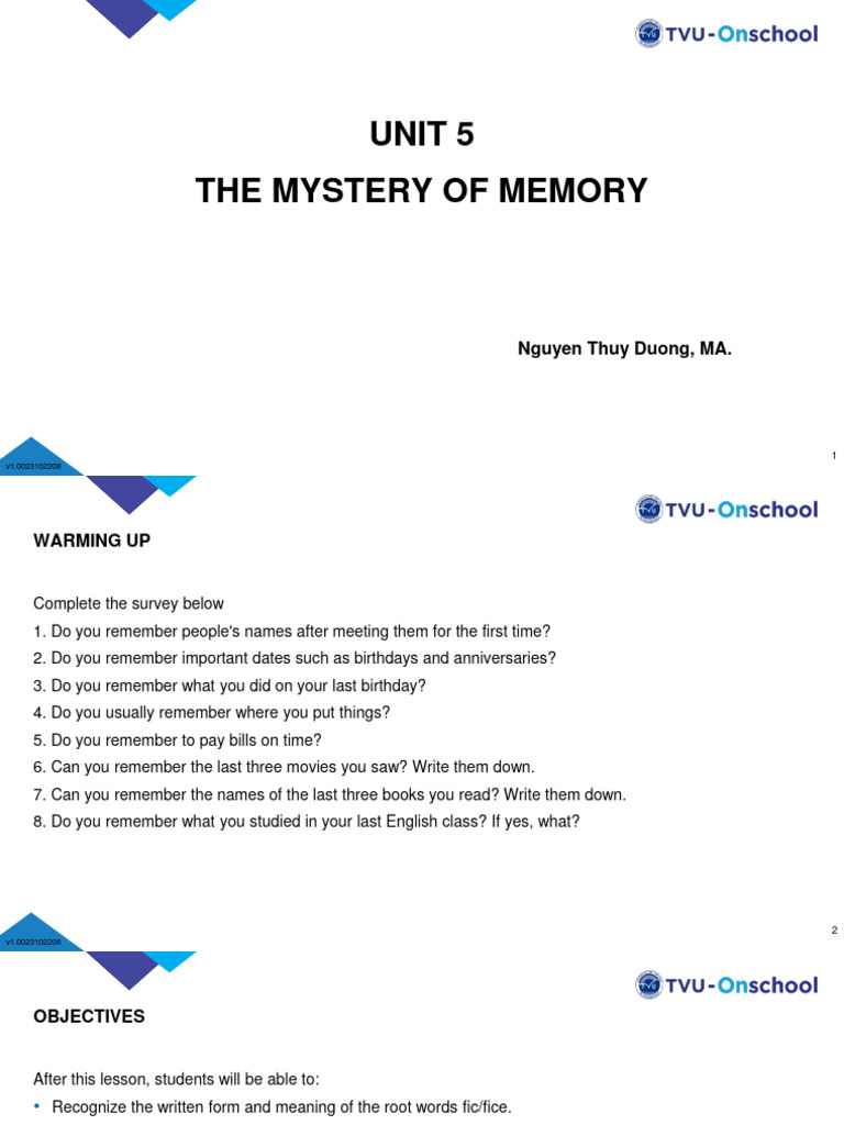 Understanding Memory and Recall Strategies | PDF | Vocabulary | Reading ...
