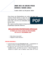 PROGRAMME DE PRIÈRES POUR POSSÉDER 2024-2