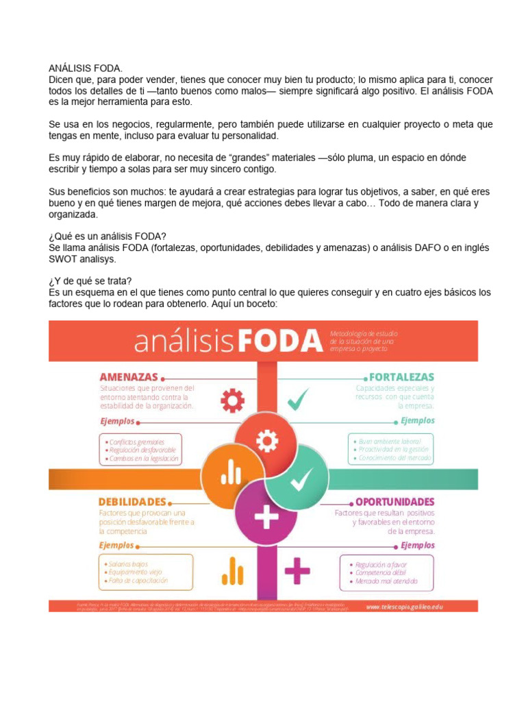 Guía Práctica del Análisis FODA | PDF | Análisis FODA | Responsabilidad ...