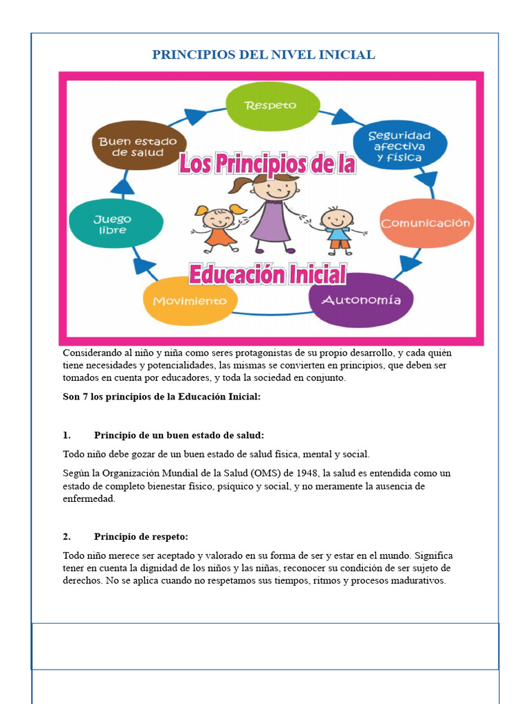Principios Clave de Educación Inicial | PDF | Educación de la primera ...