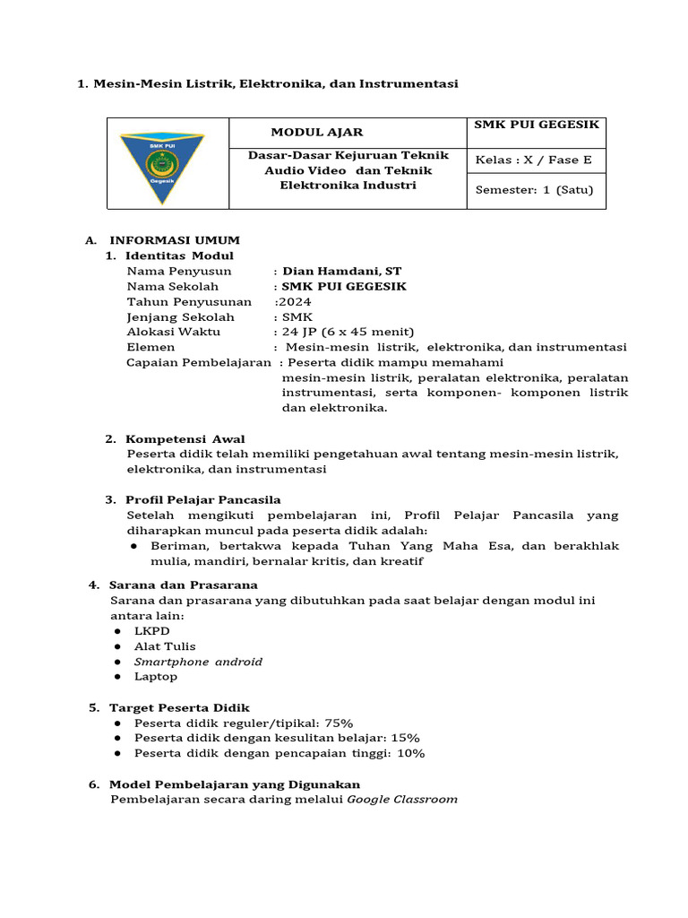 Mesin-Mesin Listrik, Elektronika, Dan Instrumentasi | PDF