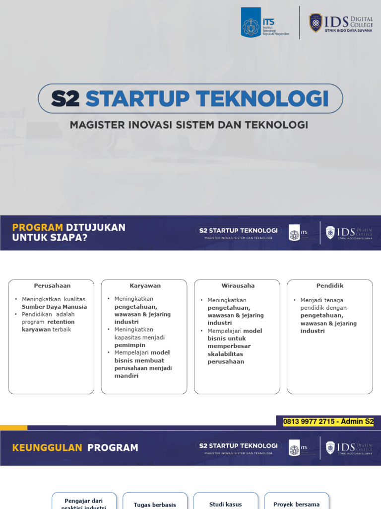 Program S2 Startup Teknologi ITS | PDF