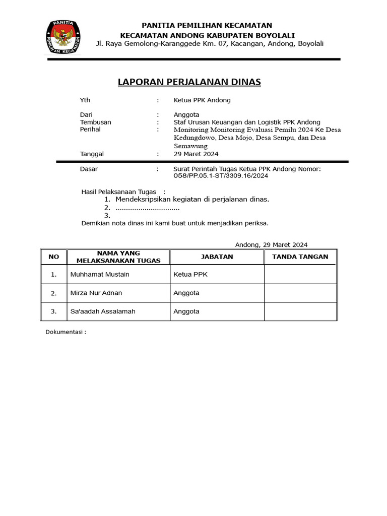 Lap Perjadin 29 Maret 2024 | PDF