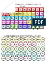 Tag Mata Pelajaran Untuk Jadual Waktu Kelas