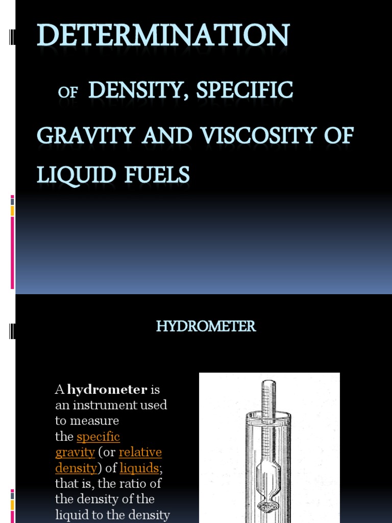 Measuring Density and Specific Gravity of Fuels | PDF