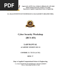 Cyber Security Workshop Lab Manual