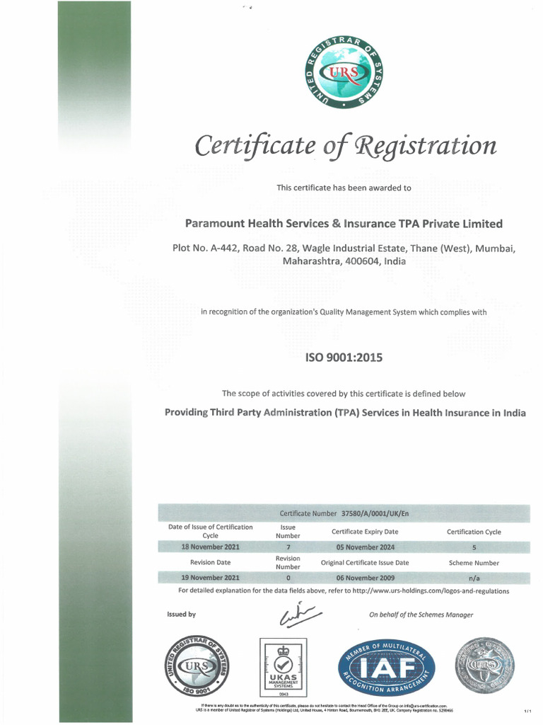 ISOCertificate9001 2015 | PDF