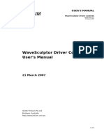 Wavesculptor Driver Controls User'S Manual: 21 March 2007