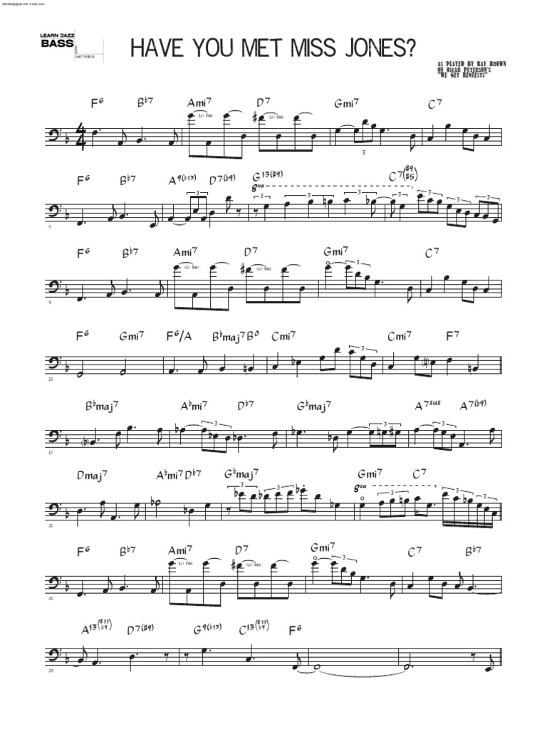 Have You Met Miss Jones PARTIAL Music Sheet | PDF