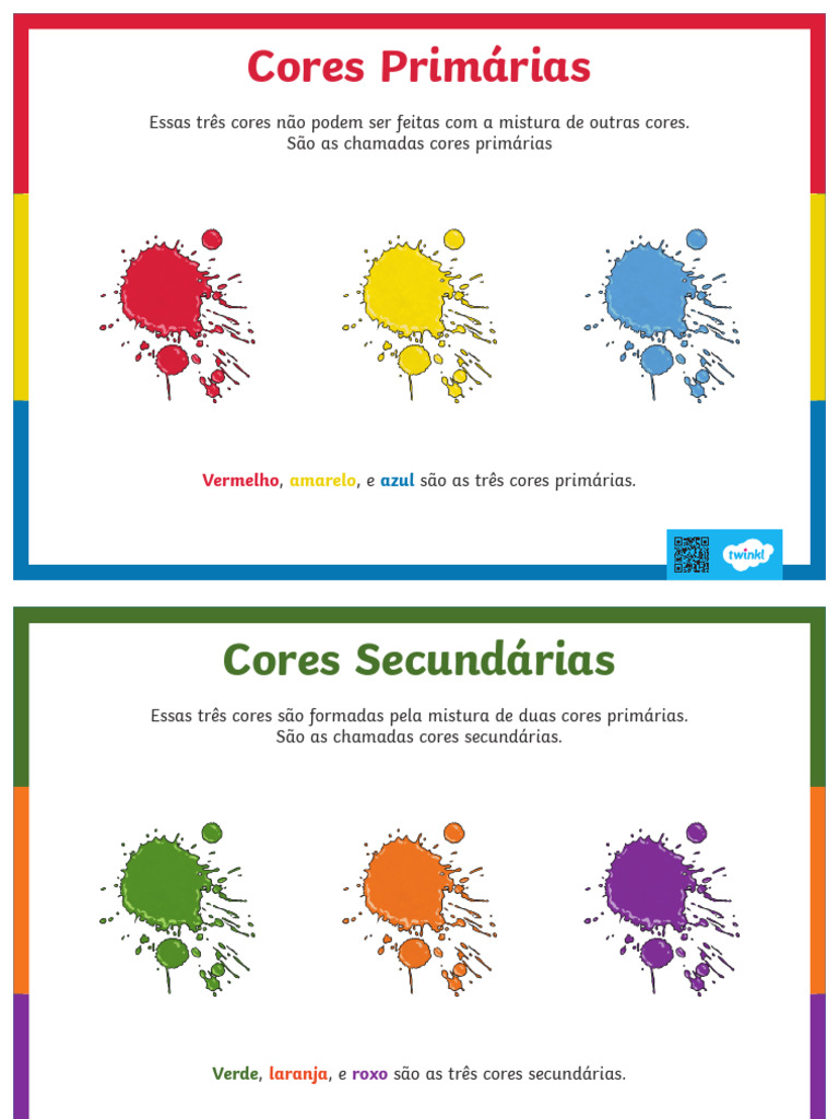 Cores Primárias e Secundárias na Educação | PDF