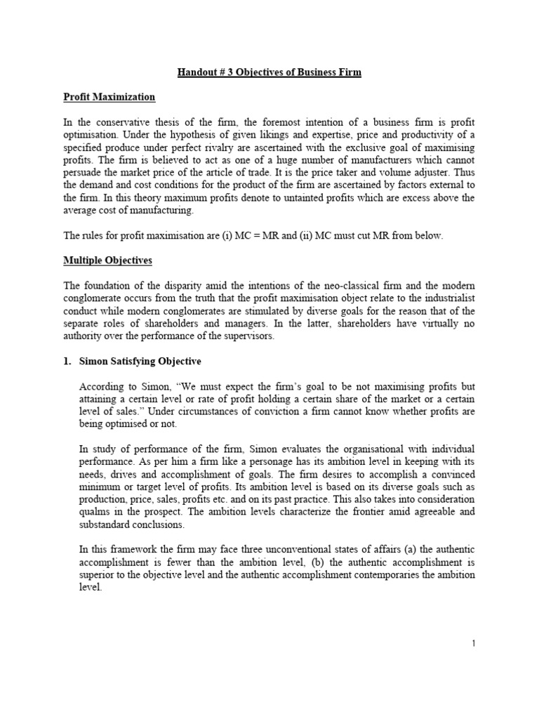 h-3-objectives-of-business-firm-pdf-profit-economics-prices