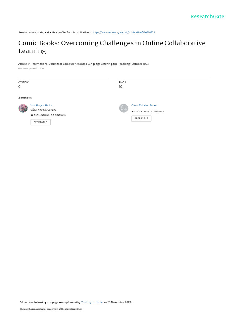 Comic Books - Overcoming Challenges in Online Collaborative Learning ...