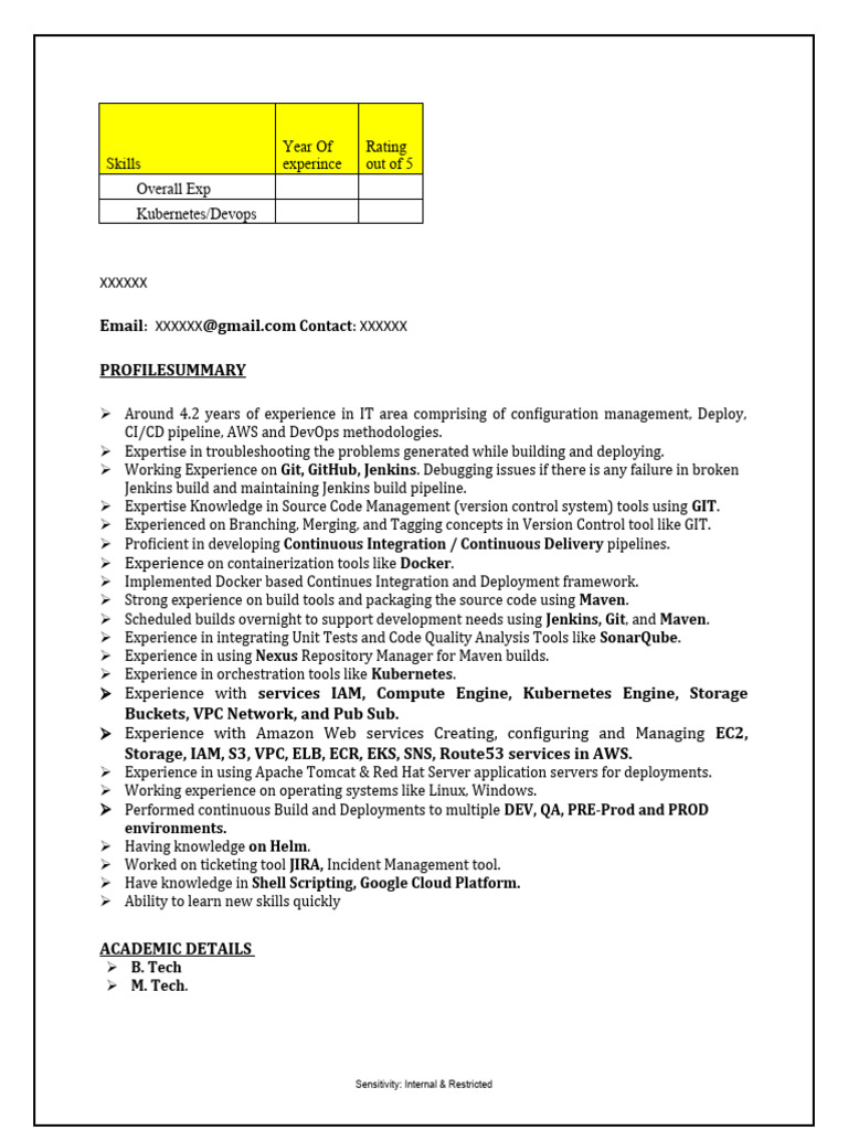 DevOps Engineer Profile Summary | PDF | Cloud Computing | Version Control