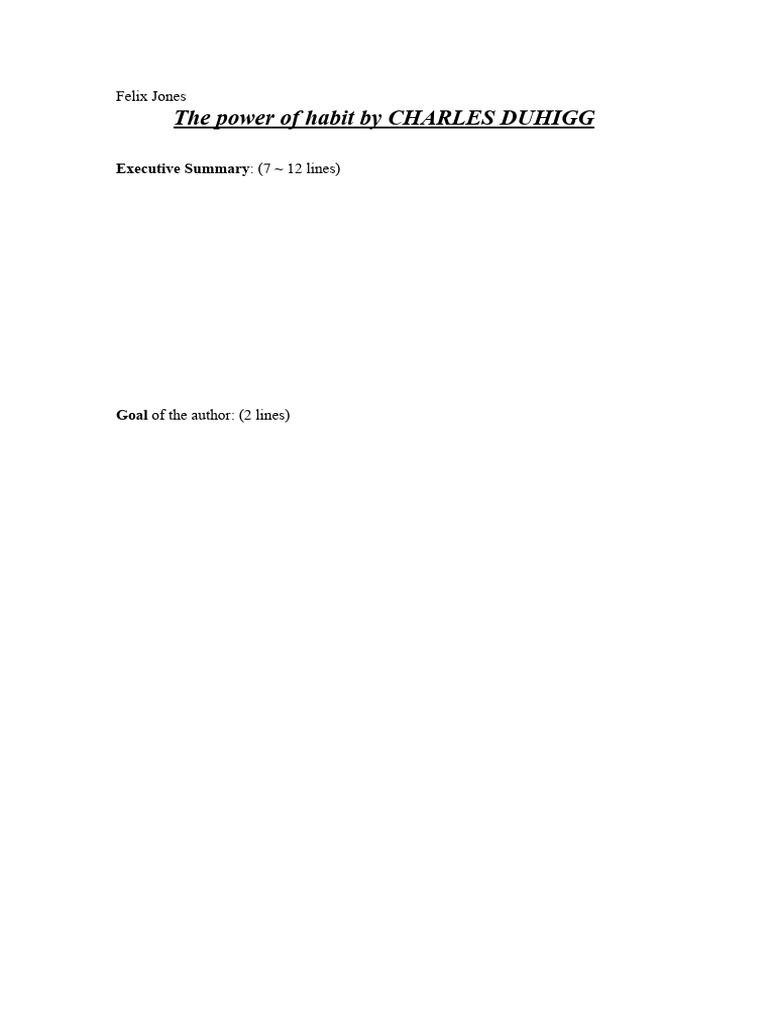 The Power Of Habit By Charles Duhigg Download Free Pdf Habits