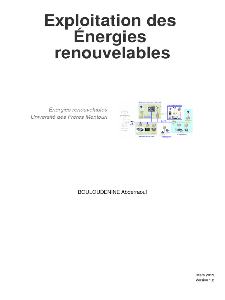 Exploitation des Énergies Renouvelables | PDF | Économie énergétique ...