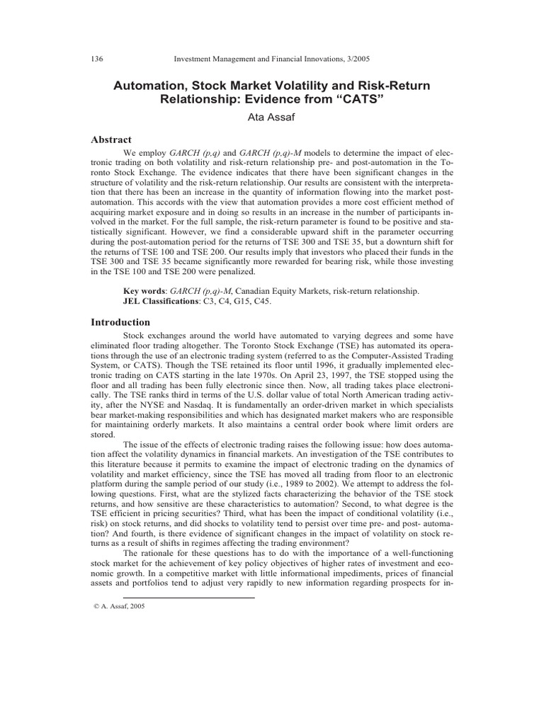 ASSAF | PDF | Financial Risk | Volatility (Finance)