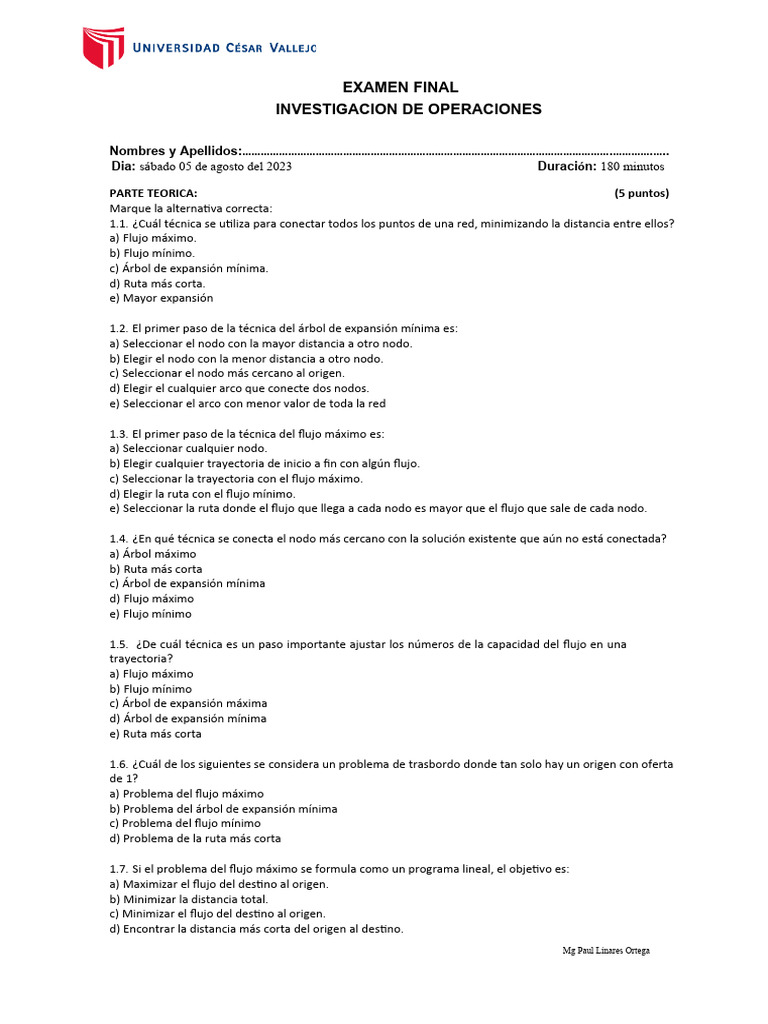 Ef-Invope 2023 I | PDF | Matemáticas Aplicadas | Algoritmos