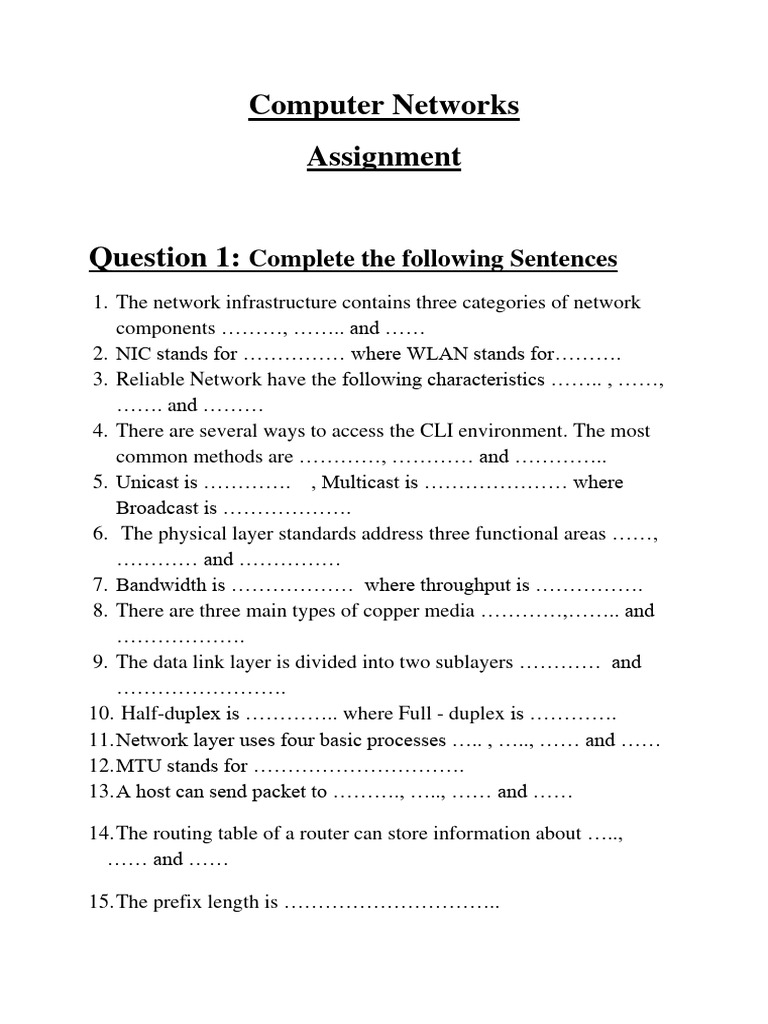 82251netwok Assignment | PDF | Technology & Engineering