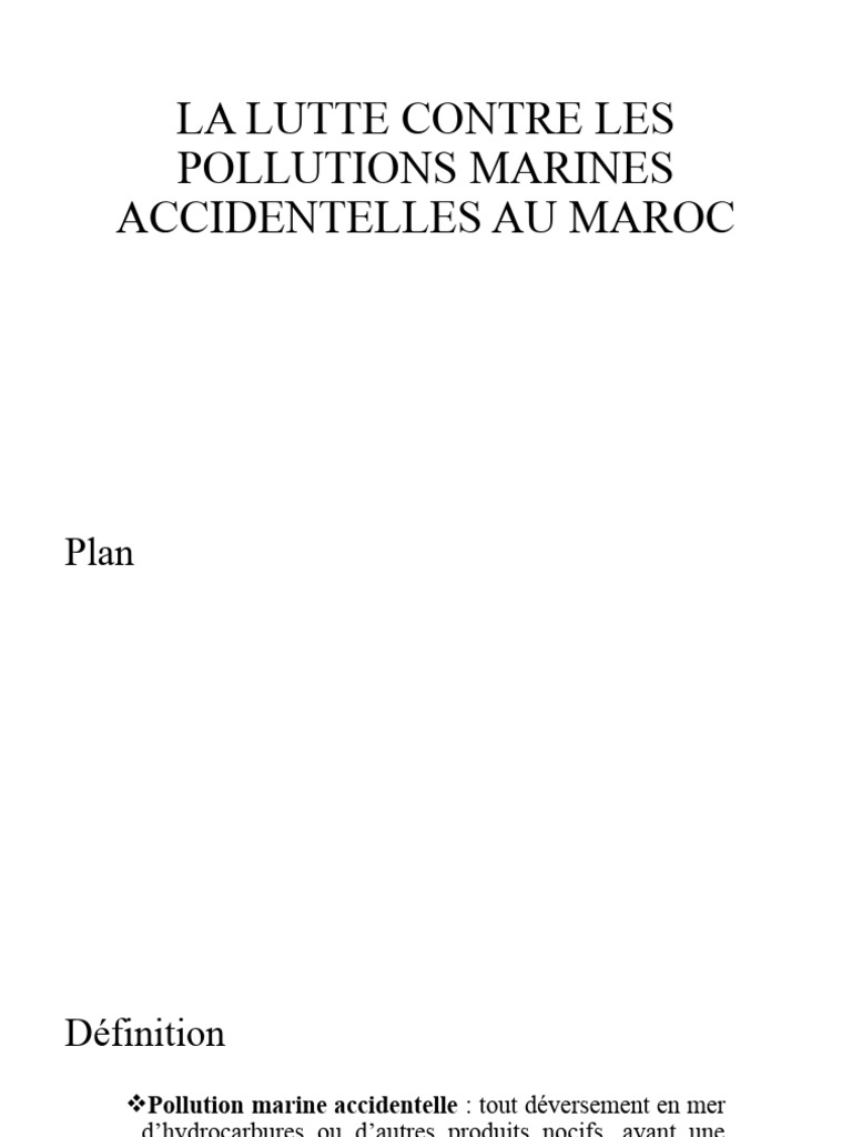 Lutte contre la pollution marine au Maroc | PDF | la pollution | Littoral