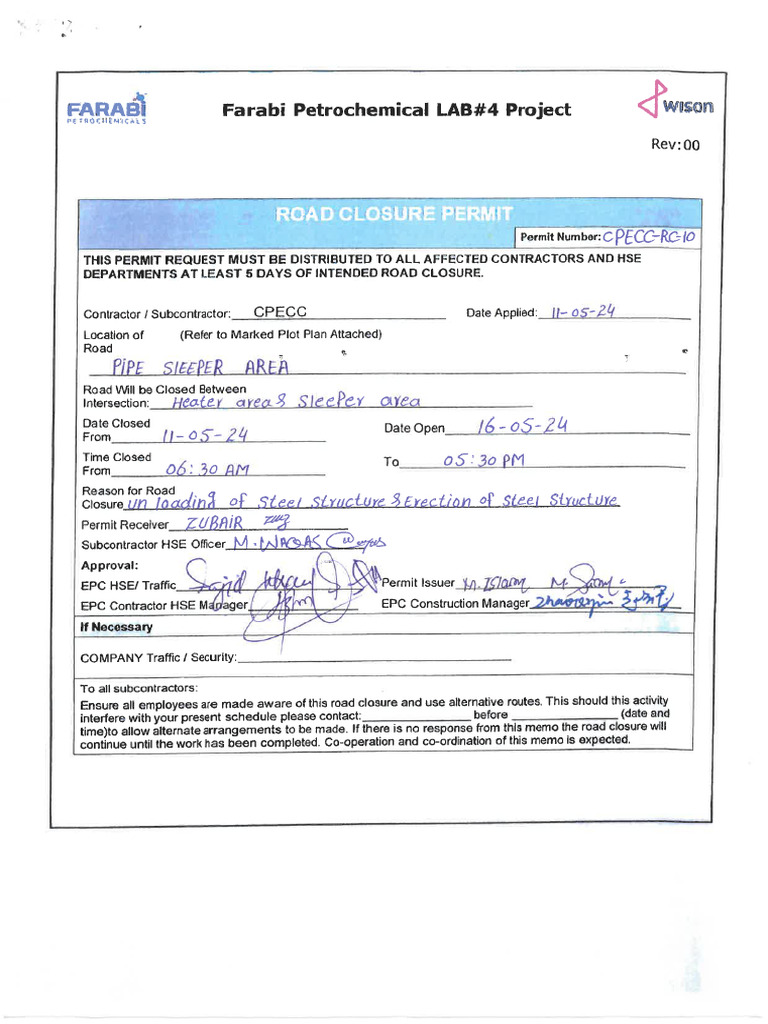 CPECC Road Closure | PDF