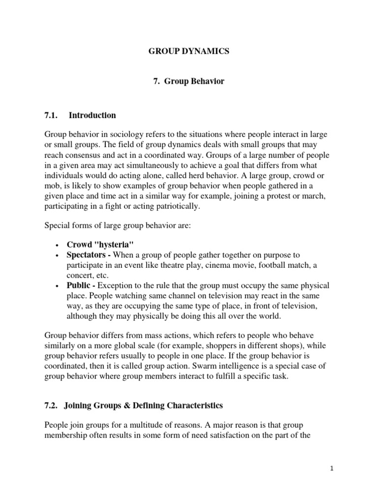 Understanding Group Dynamics and Behavior | PDF | Psychology | Social ...
