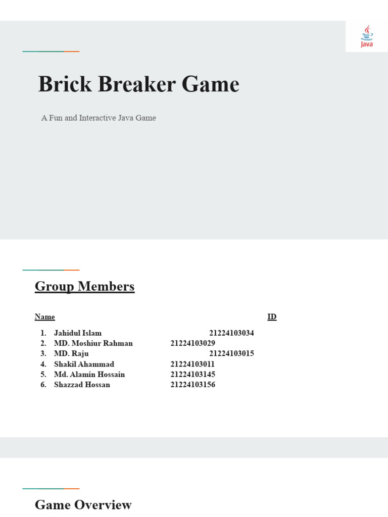 Java Brick Breaker Game Overview | PDF