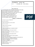 IIT SCREENING TEST - Gread -6 (Math)