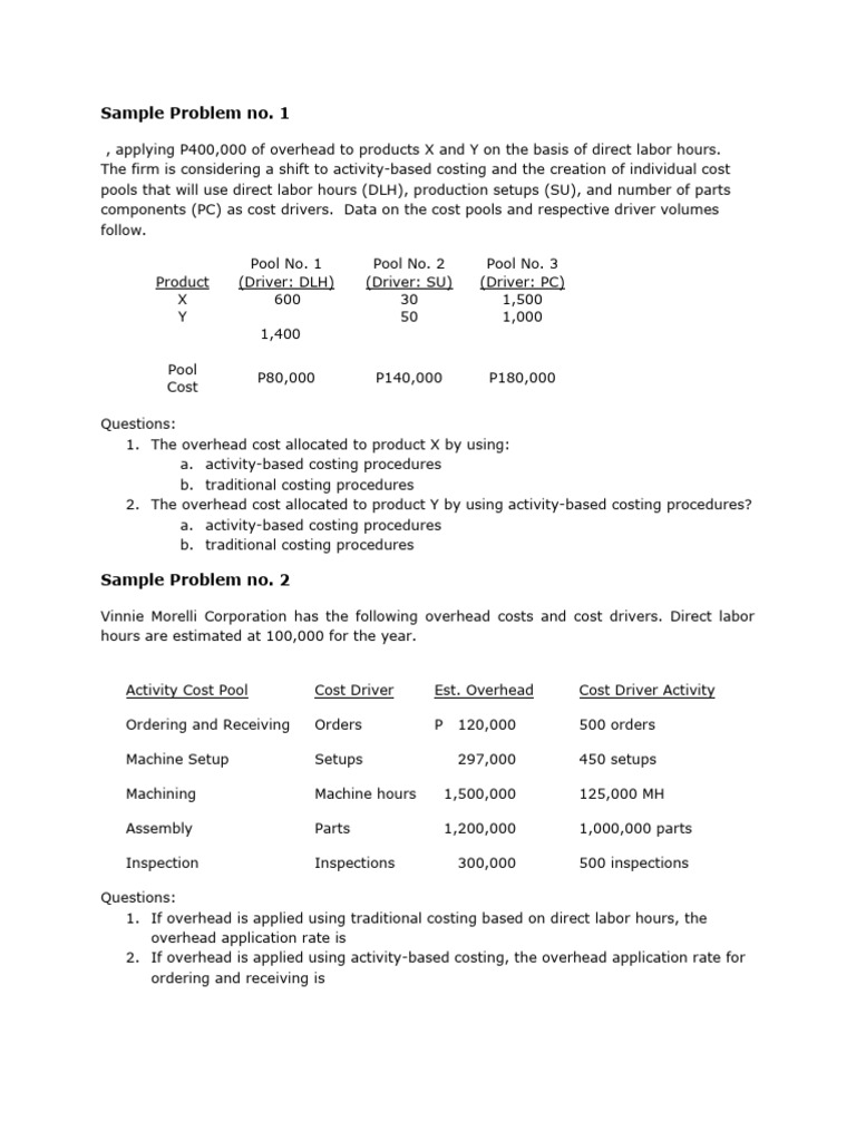 Sample+Problem+ +ABC+Costing | PDF | Cost | Accounting