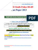 SPSC ASI Sindh Police Past Paper 2013
