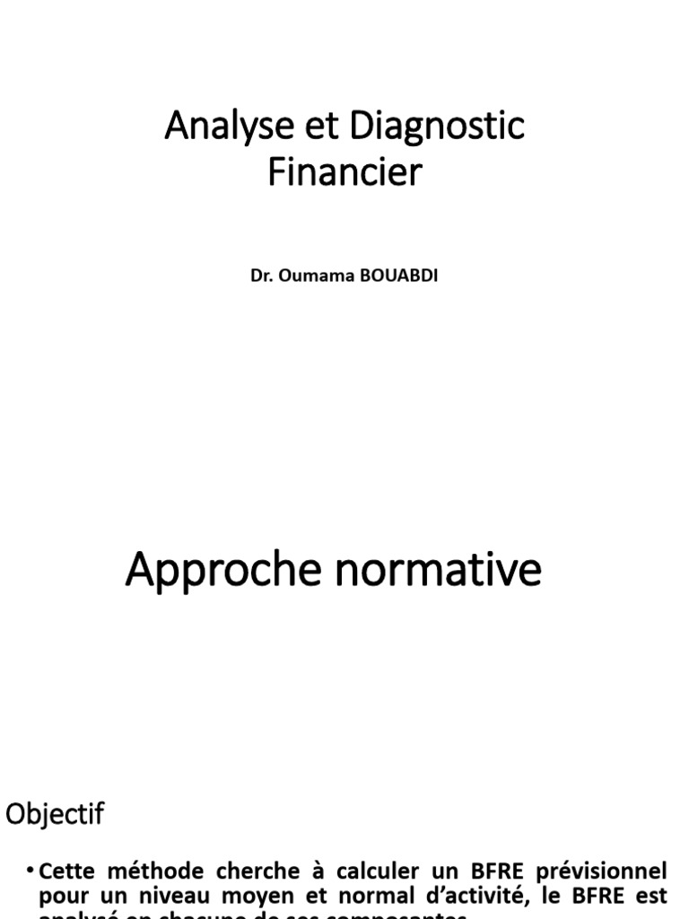 Analyse Normative du BFRE | PDF | Finance et gestion monétaire