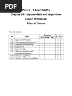 Pure 1 Chapter 14 Exponentials and Logs