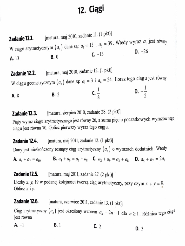 Ciagi Maturalne Pdf