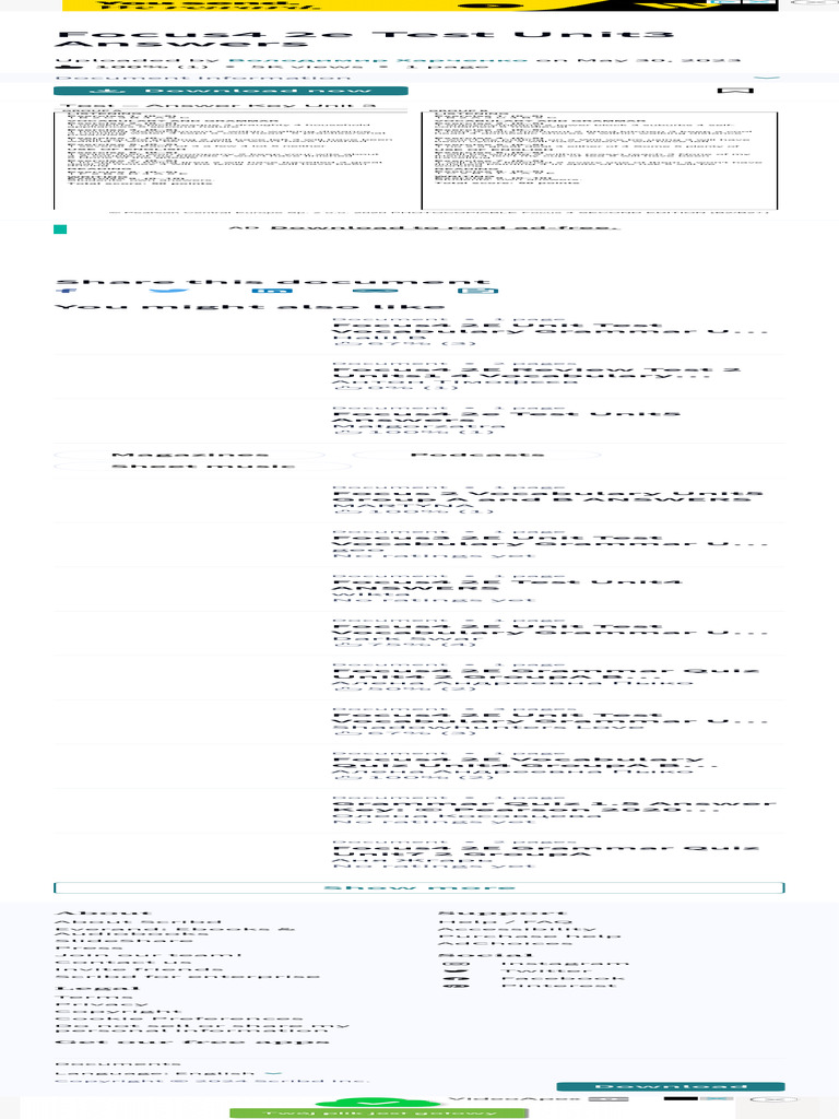 Focus4 2e Test Unit3 Answers PDF | PDF | Scribd | Cyberspace