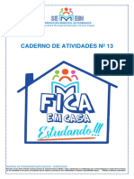 Caderno de Atividades #13: Secretaria Municipal de Educação e Ensino Integral
