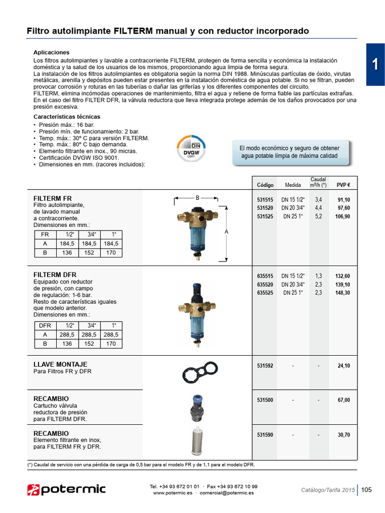 Filtros Autolimpiantes FILTERM | PDF | Líquidos | Procesos industriales