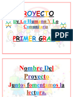 Proyecto 1 Grado, Juntos Fomentamos La Lectura.