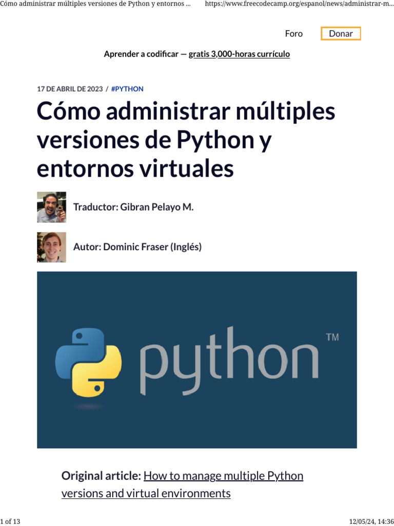 Administrar Versiones de Python | PDF | Python (lenguaje de ...