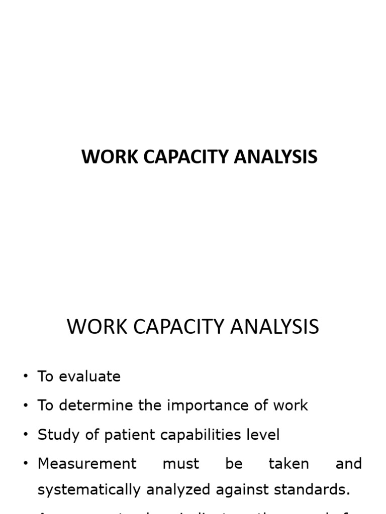 Work Capacity Assessment Overview | PDF | Psychotherapy | Anatomical ...