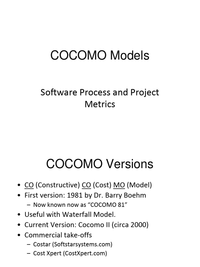 COCOMO Software Estimation Models | PDF | Computing | Systems Engineering