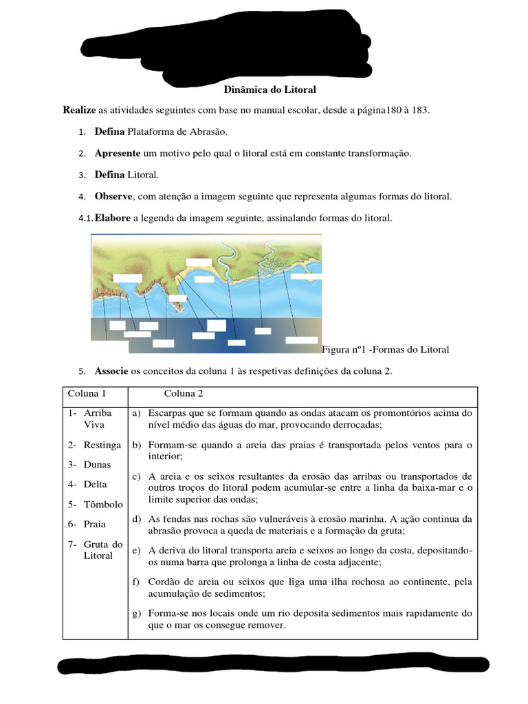 Definições e Dinâmica do Litoral | PDF | Mar | Erosão
